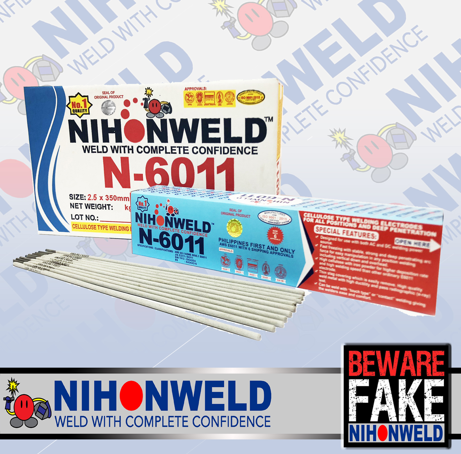 Nihonweld electrode (Welding Rod) N6011 High cellulose with iron powder