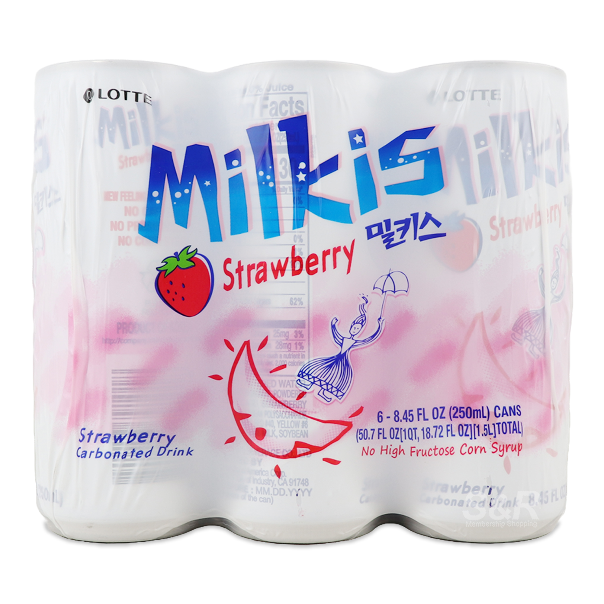 Lotte Milkis Strawberry Carbonated Drink 6x250mL | Lazada PH