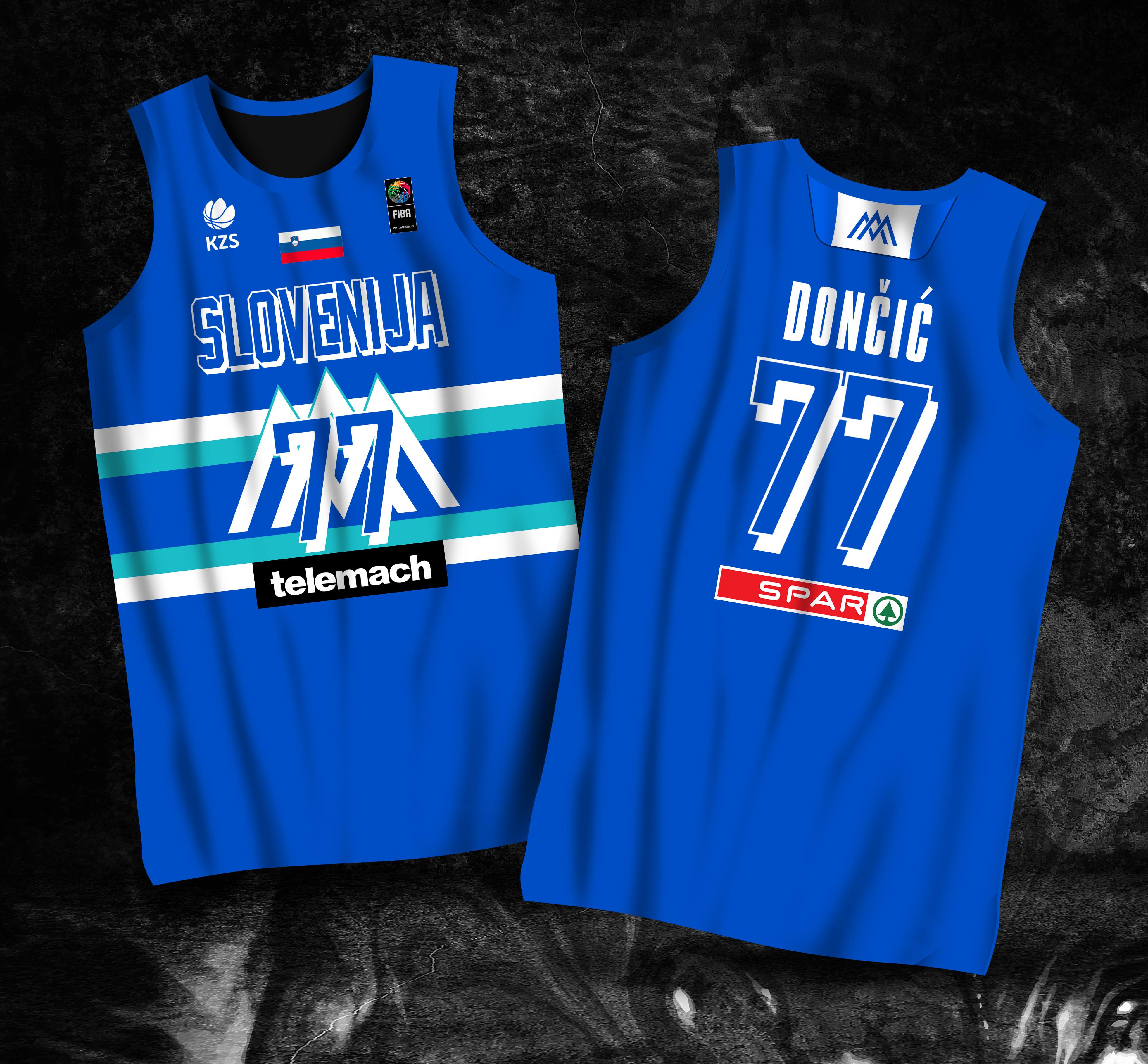 Custom Tokyo Luka Doncic #77 Team Slovenia Basketball Jersey