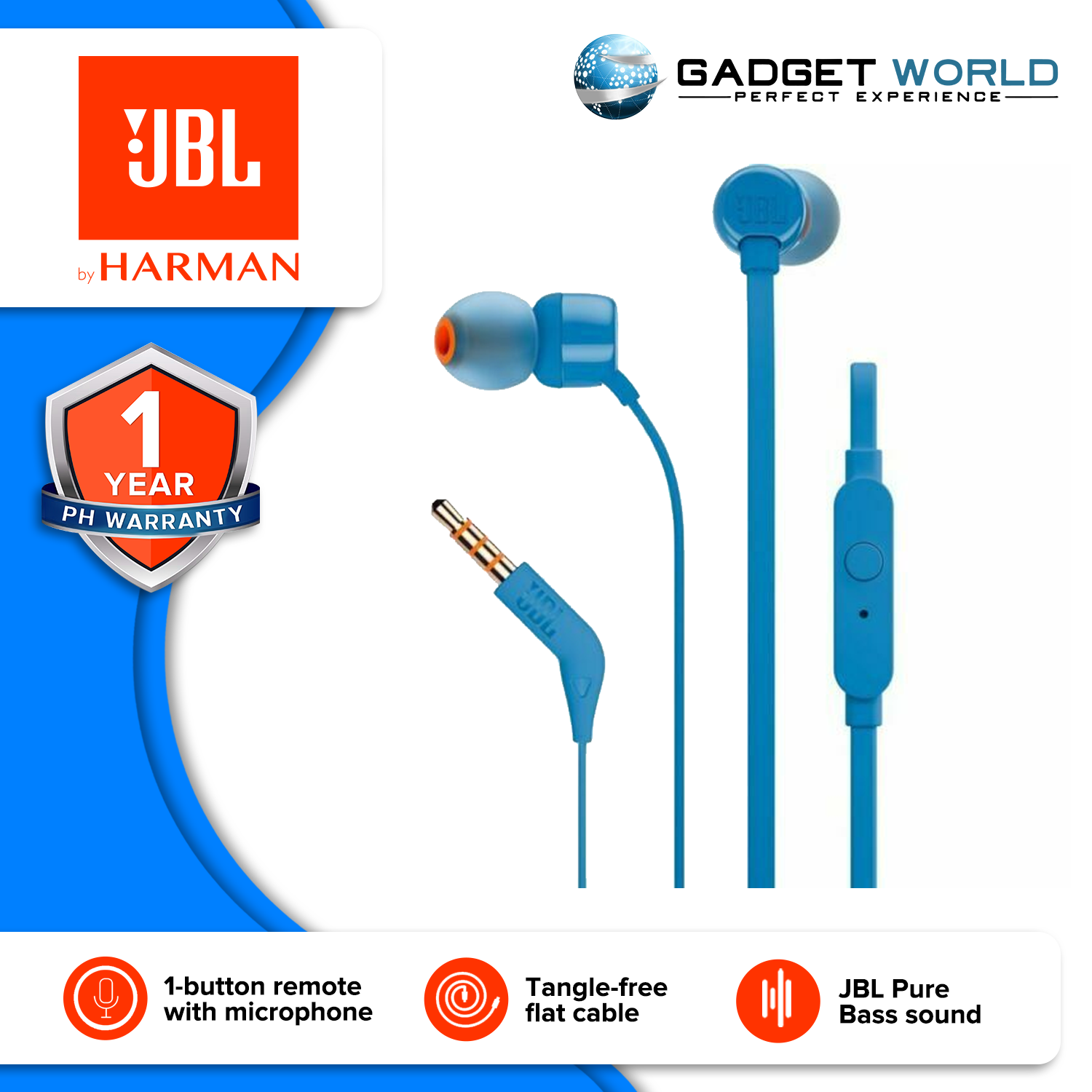 Harman JBL T110 In Ear Headphone With Mic Lazada PH