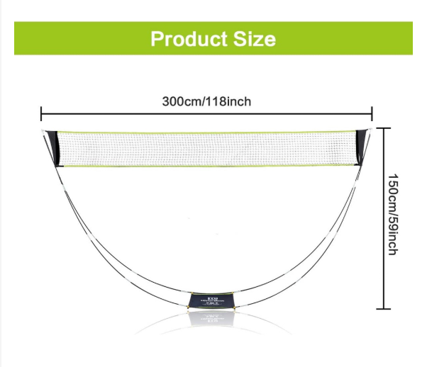 Portable Badminton Net Set With Stand Carry Bag,Folding Volleyball ...