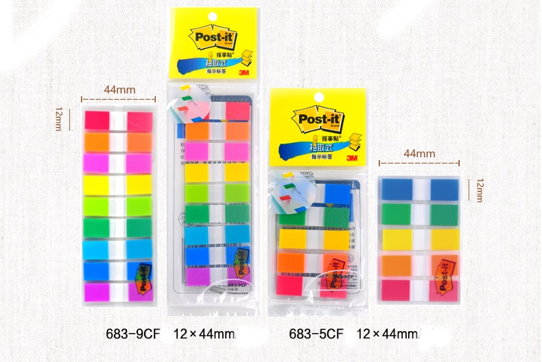 3M Removable indicator label 683-9CF/6CF/5CF color pagination label memo pad sticky notes 3M post-it sample price