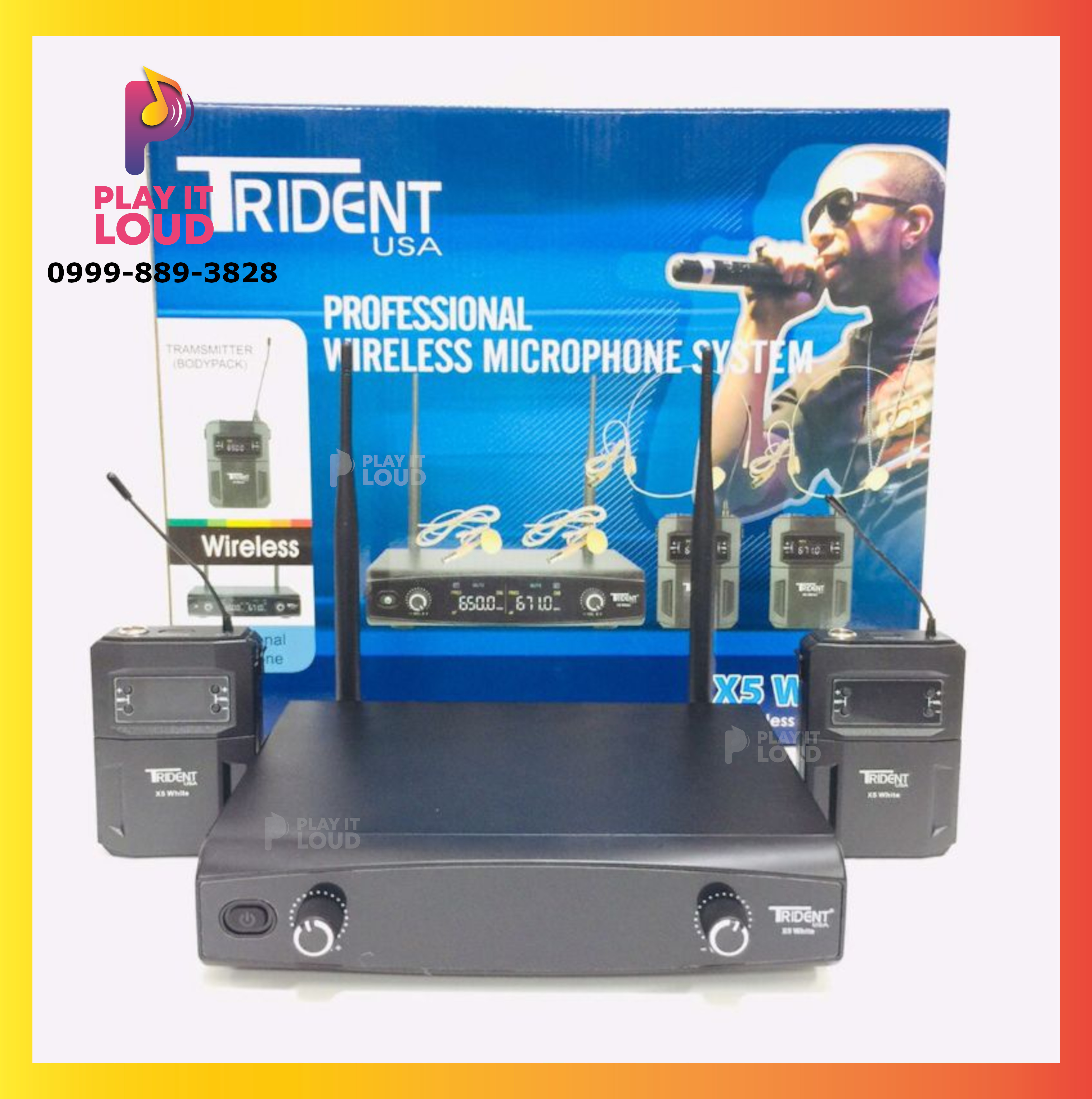 Trident X5 White Dual UHF Wireless Professional Microphone System