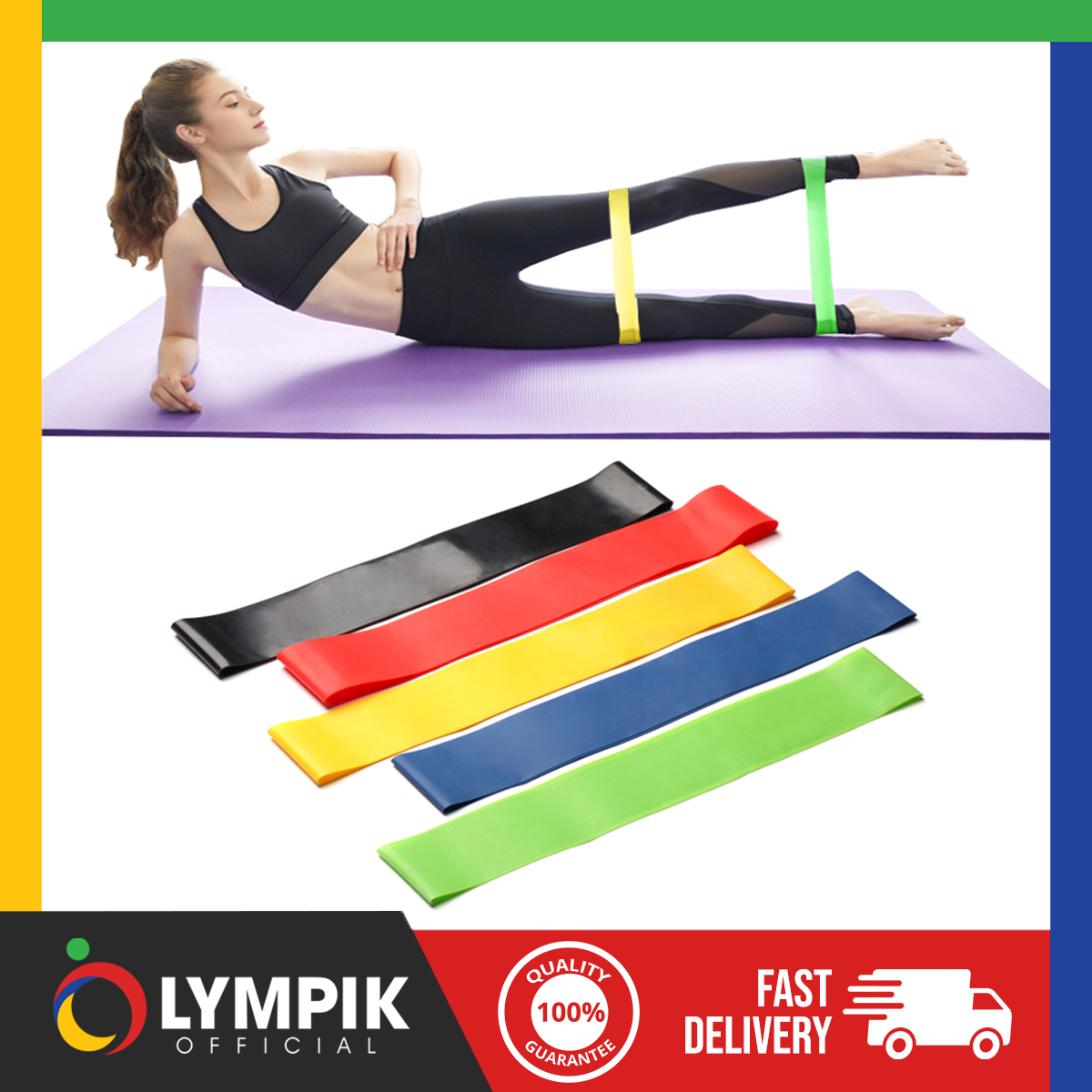 Resistance Stretch Loop Band Gym Yoga Fitness Exercise Elastic Rubber Strap 