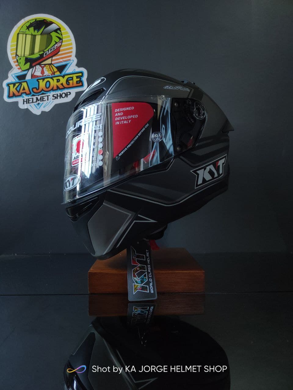 KYT TT Course Tourist Casco (Gray/Yellow,XL (61/62
