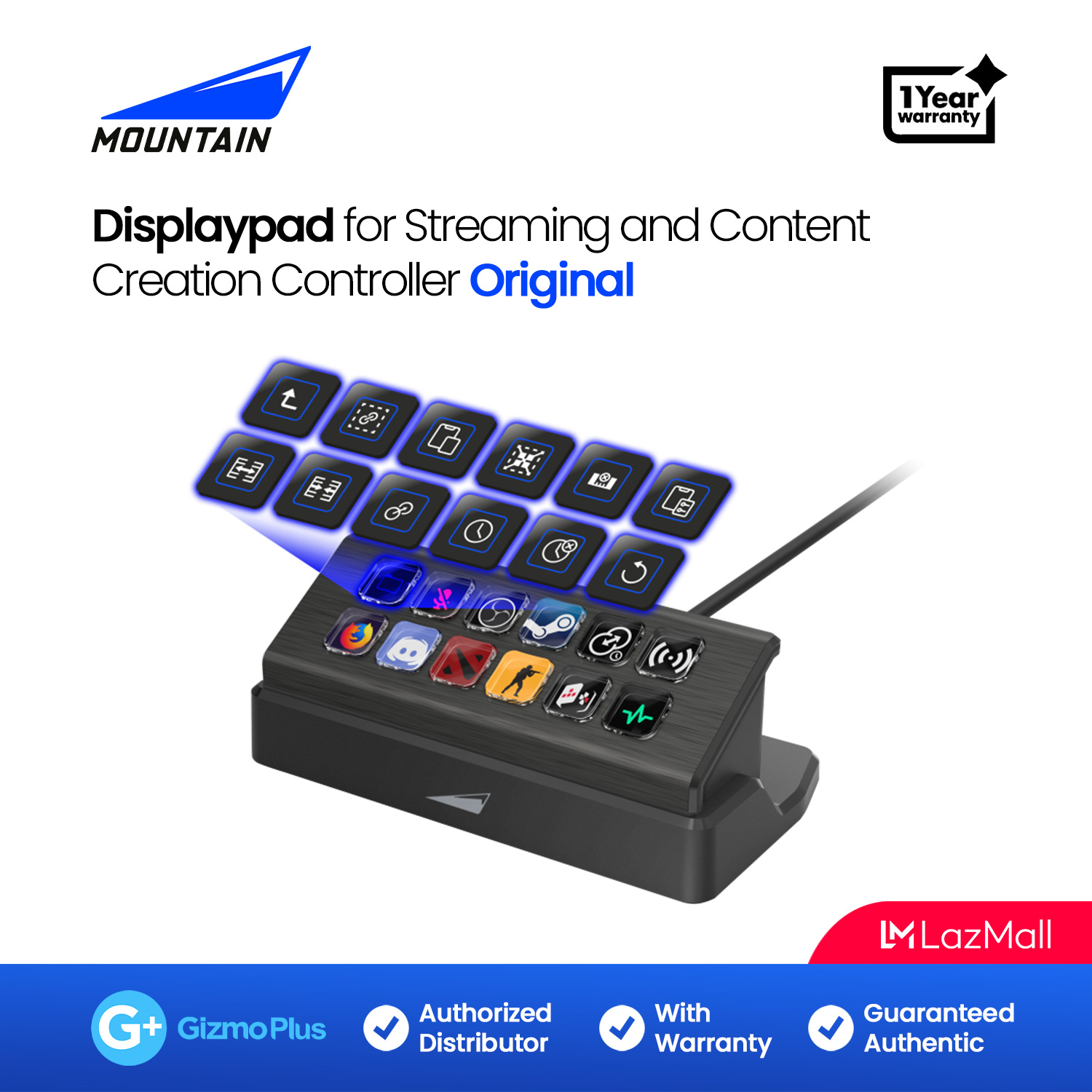 Tactile Display Controller MOUNTAIN DISPLAYPAD - The Streaming and Content Creation Controller ...