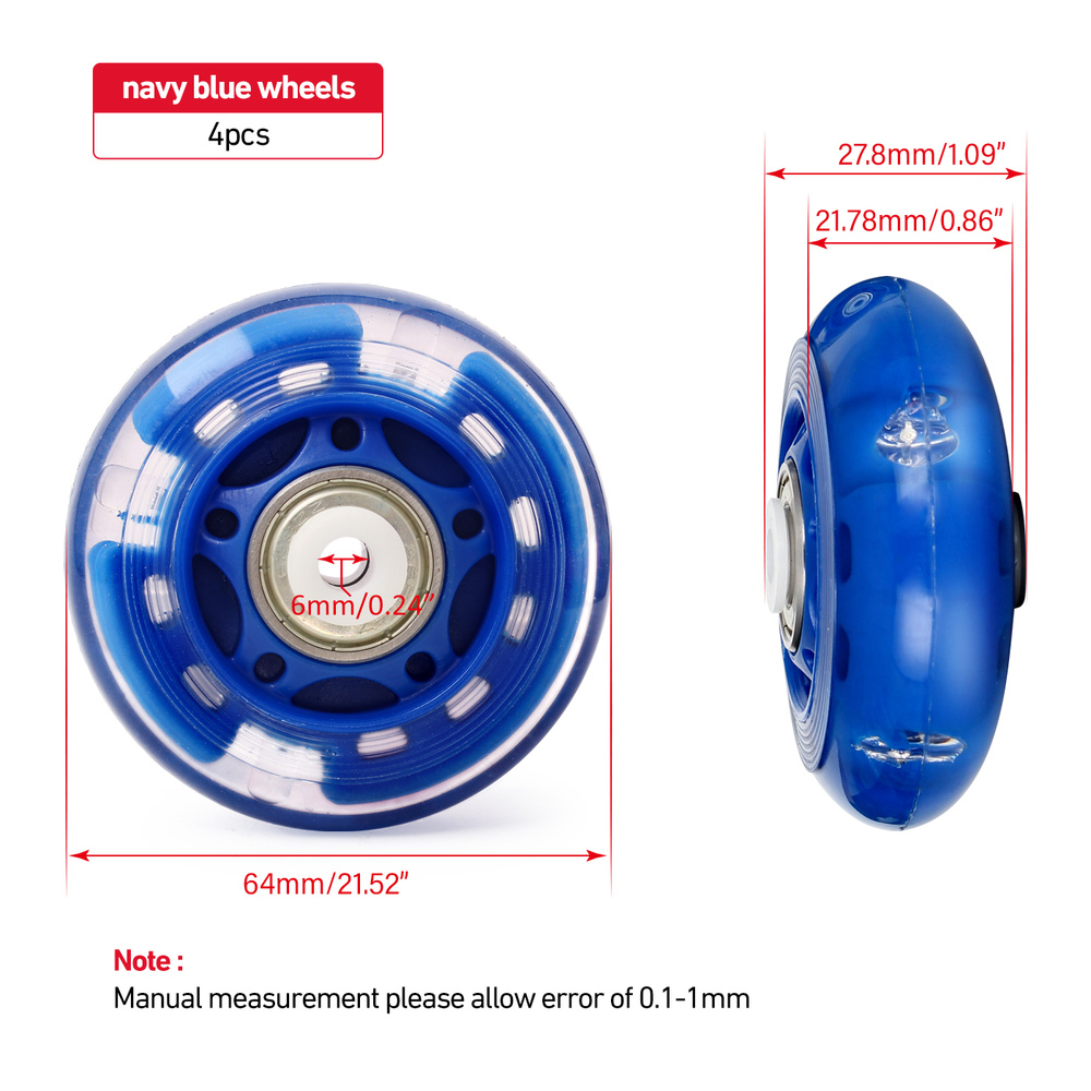 4Pcs Skates Light up Replacement Wheel Inline Skate Wheels Roller