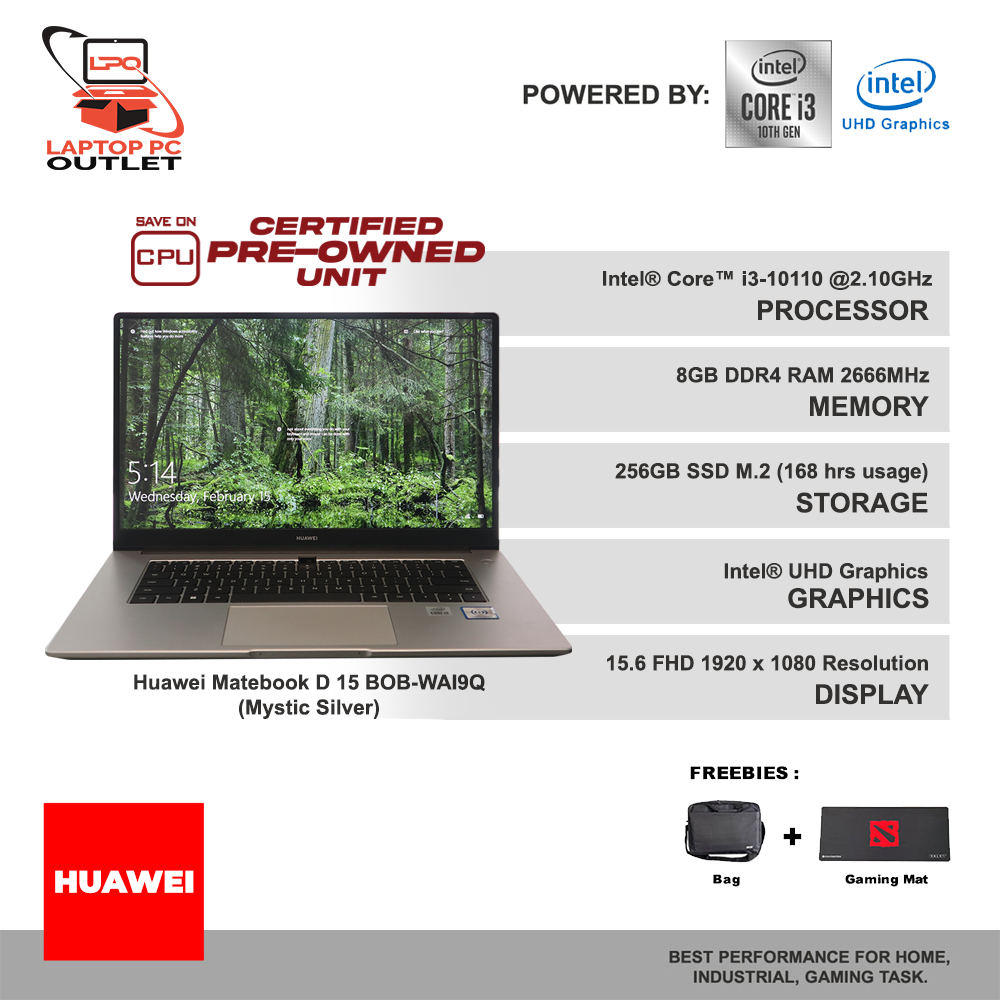 LPO Preowned Laptop Huawei Matebook D 15 BOBWAI9Q (Mystic Silver
