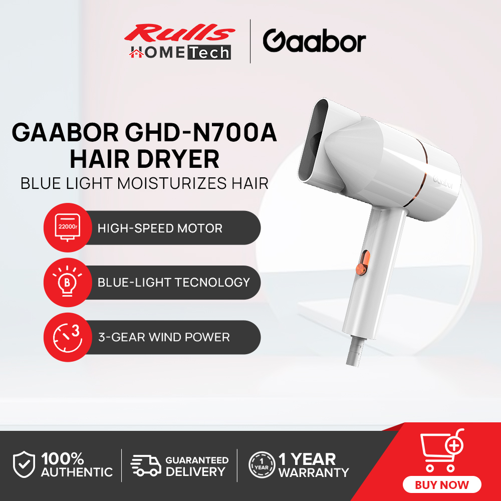 Gaabor GHDN700A Hair Dryer High Speed Motor Bluelight Technology