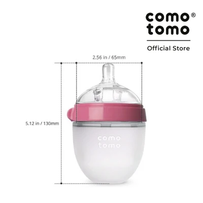 Comotomo 150ML Silicone Baby Bottle Pink (1 Hole)
