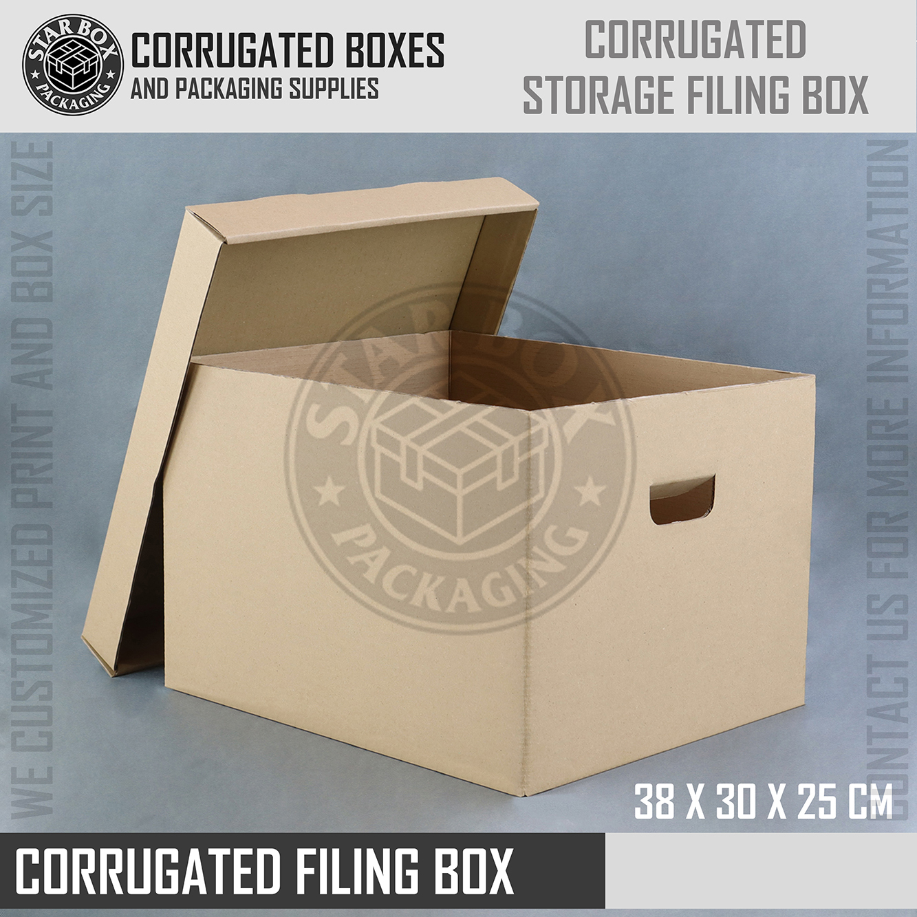 Starbox Corrugated Filing Box Storage Container Office Filing Box File