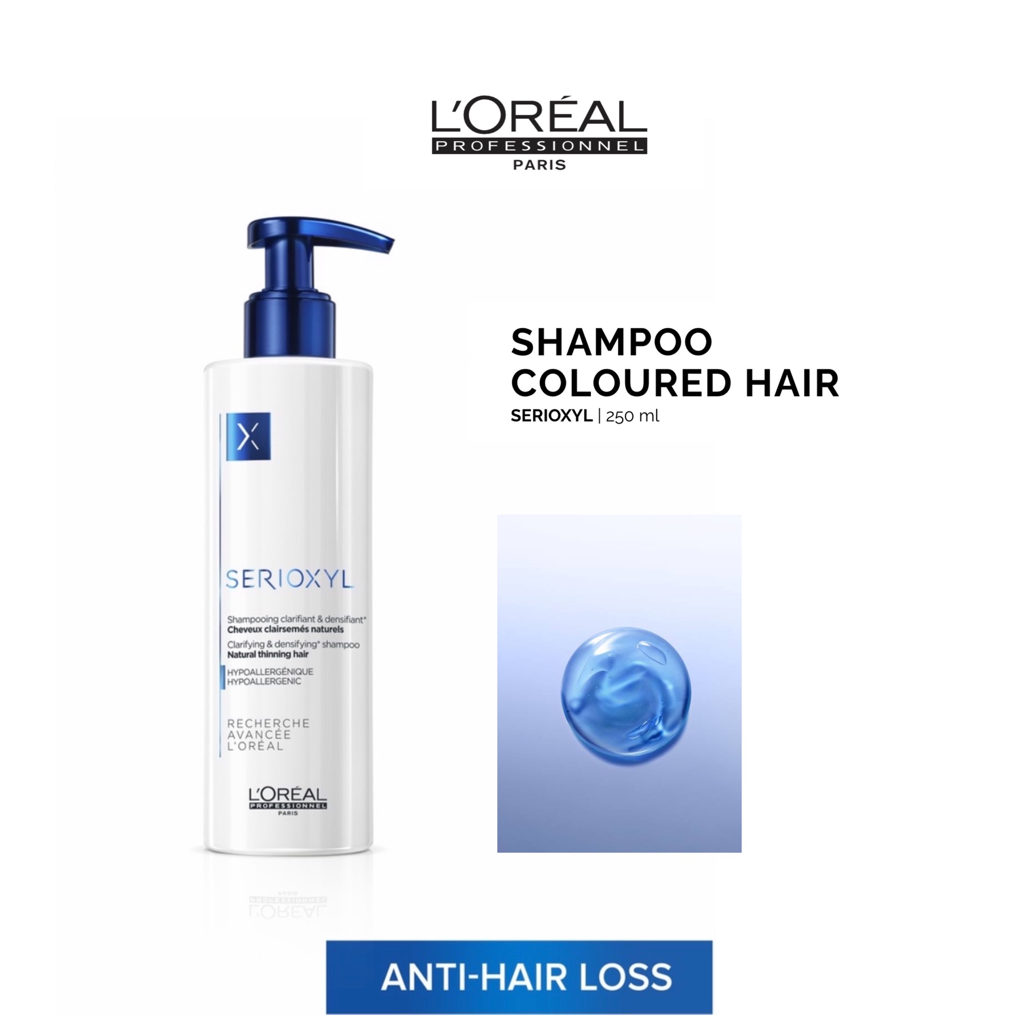 L'Oreal Serioxyl Anti-Hair Loss and Anti-Hair Thinning for Coloured Hair  Shampoo 250ml | Lazada PH