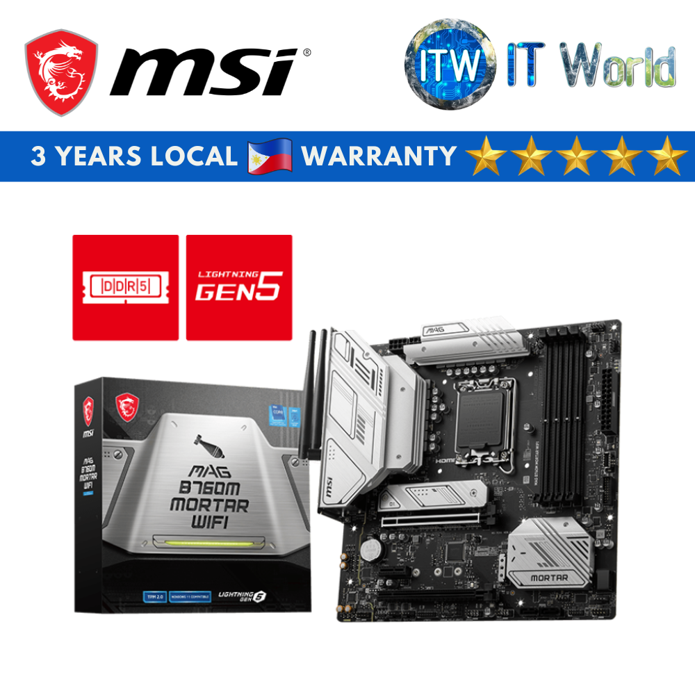 MSI Mag B760M Mortar Wifi Micro-ATX LGA1700 DDR5 Motherboard | Lazada PH