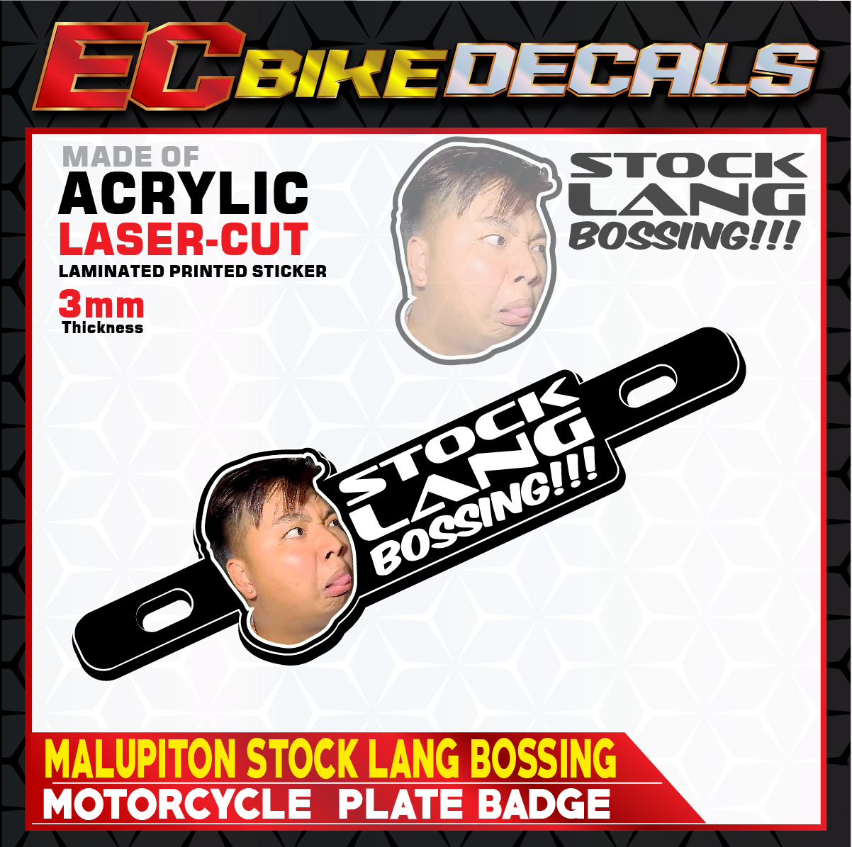 KUPAL KABA BOSS? ARAY KO! Funny Badge for Motorcycle Plate