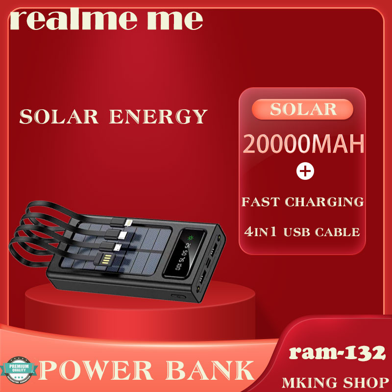 original realme Solar charging powerbank 20000mAh Fast Charge Powerbank