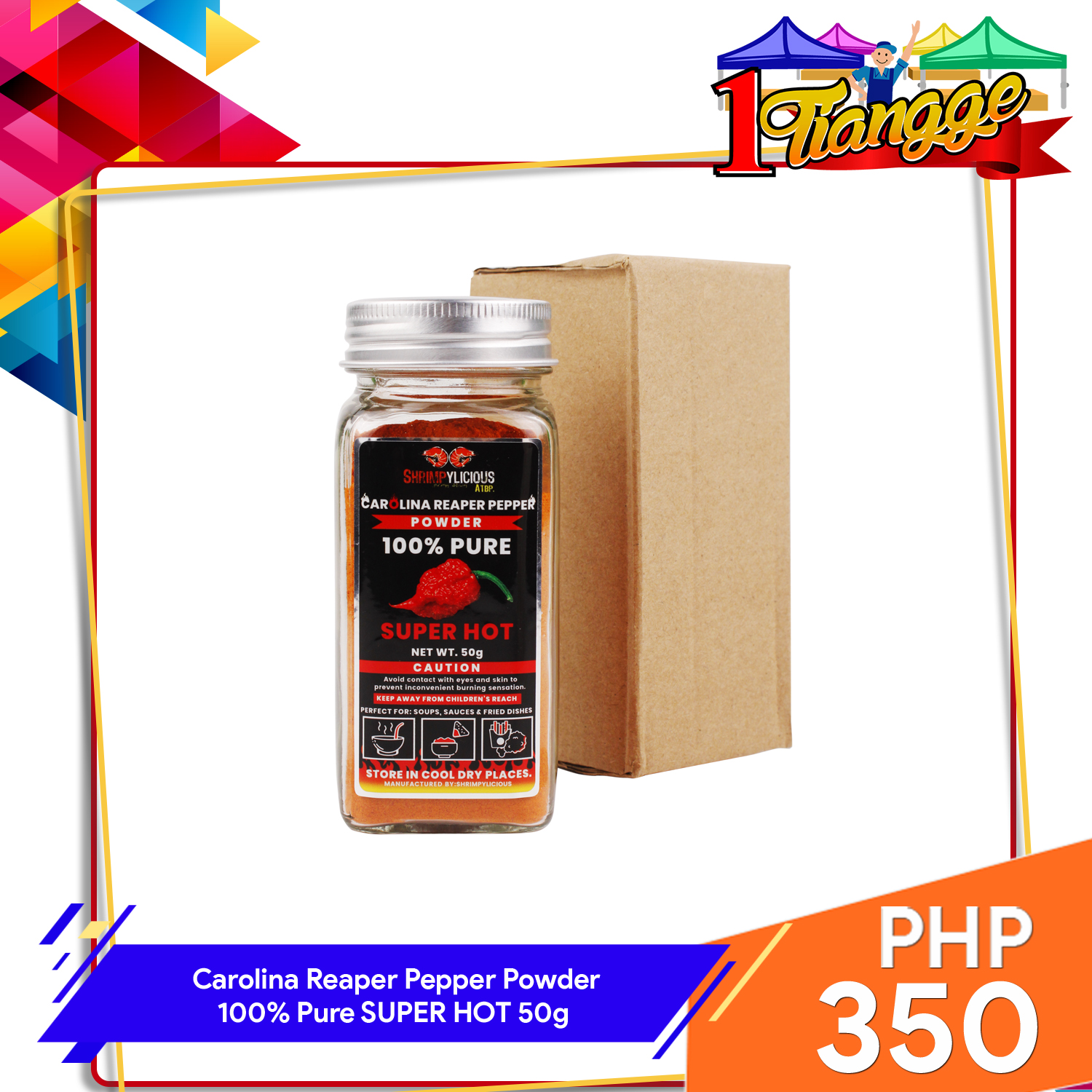 1Tiangge Carolina Reaper Pepper Powder 10g 100 Pure , Chili , Chilies