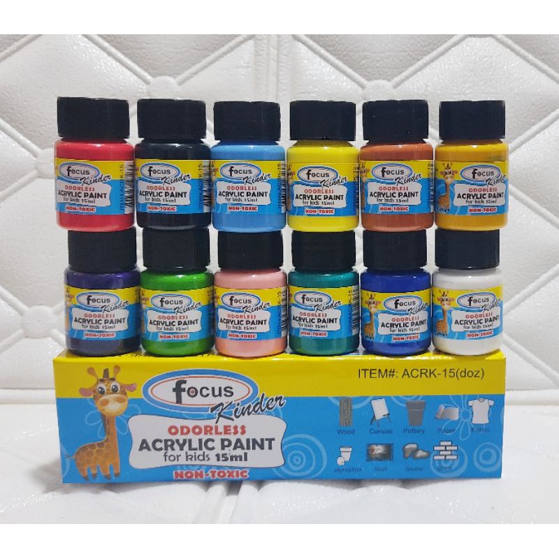 FOCUS Kinder Odorless Acrylic Paint for Kids Lazada PH