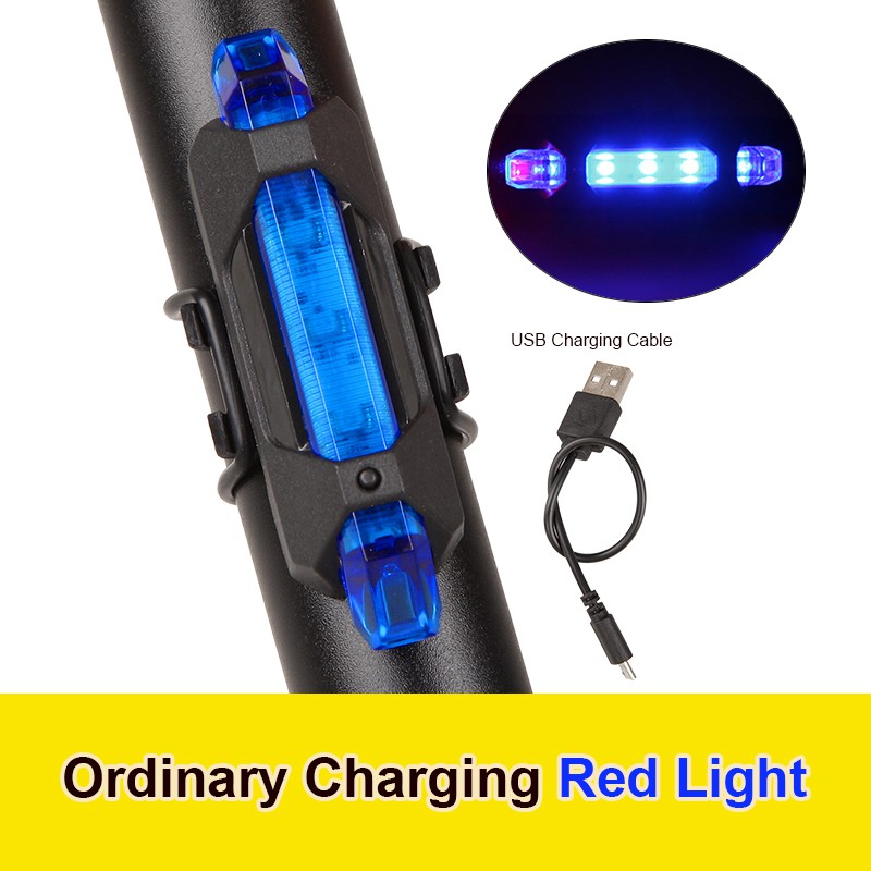 [In Stock] Virwir Bicycle light usb Taillight 5 LED USB Rechargeable tail light COB highlight lamp bead mountain bike tail light bicycle warning light equipment