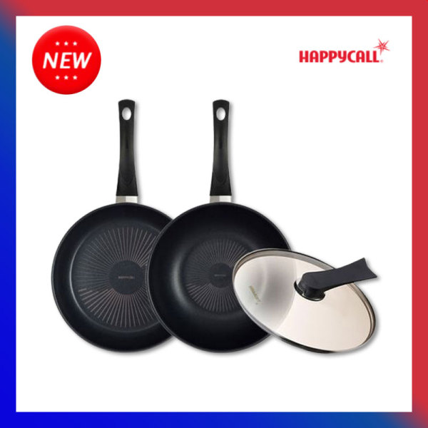 [Happycall] New comfort diamond frying pans woks 3set / non stick pan wok cookware Singapore