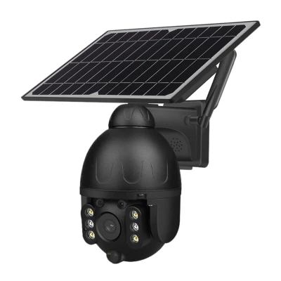 Surveillance Dome Camera,1080P HD Solar Camera Outdoor PTZ CCTV Camera Security Monitor IP66 Waterproof Black