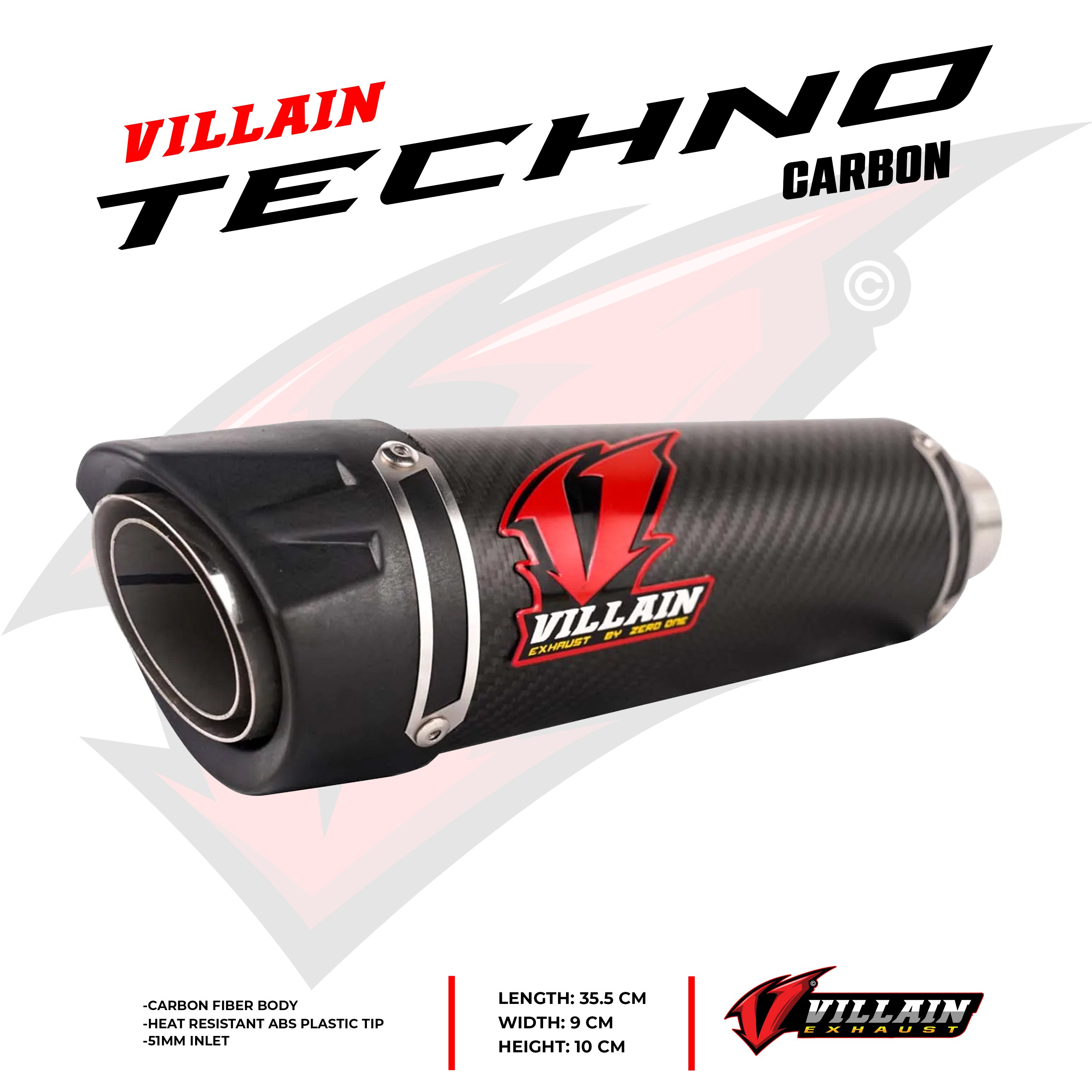 VILLAIN TECHNO MUFFLERS CAT DELETE FOR NS200 NS 150 DOMINAR DUKE 390