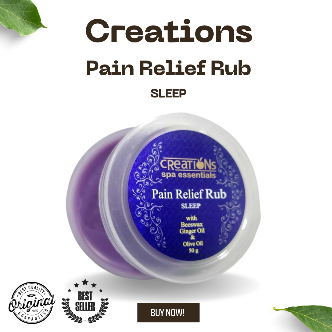 New Creations Spa Essentials Pain Relief Rub 50g Relaxing Aroma And Relief Muscle Pain, Sprains