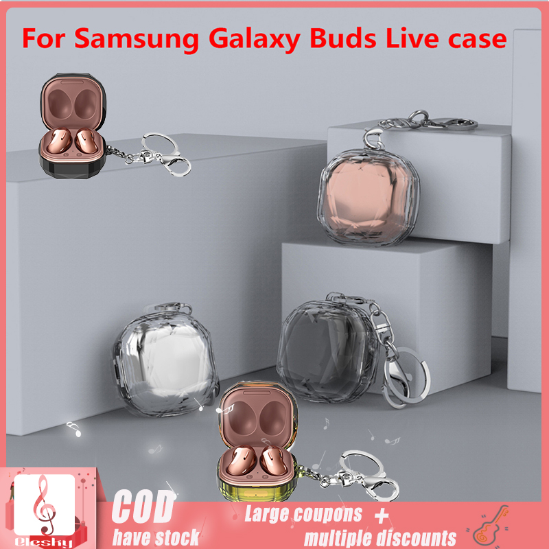 มีสต็อก【C O D】3DสำหรับSamsung Galaxy Buds Live Wirelessหูฟังบลูทูธฝาครอบป้องกันกล่องพวงกุญแจฝาครอบป้องกันพร้อมKey Ring (ไม่มีหูฟัง) Elesky