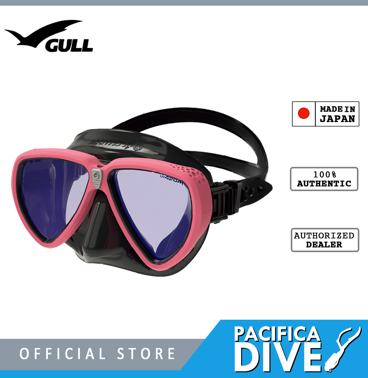 GULL Mantis LV Mask, Black Silicone w/MT Black Chrome Frame : :  Sporting Goods