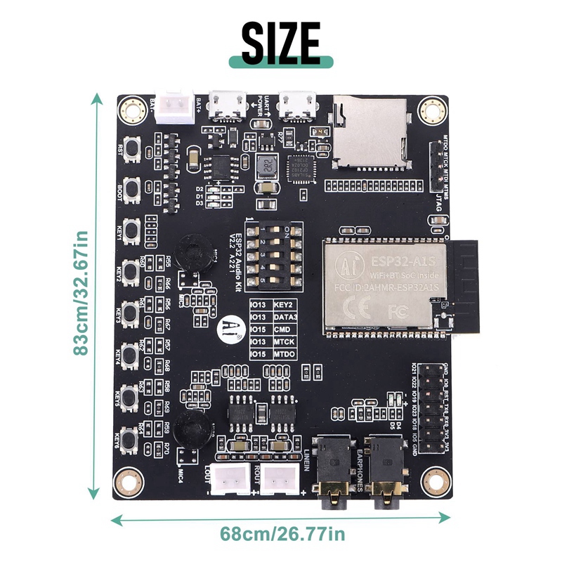 ESP32-Audio-Kit ESP32 Audio Development Board WiFi Bluetooth Module Low Power Dual-Core with ESP32-A1S 8M PSRAM Serial to WiFi