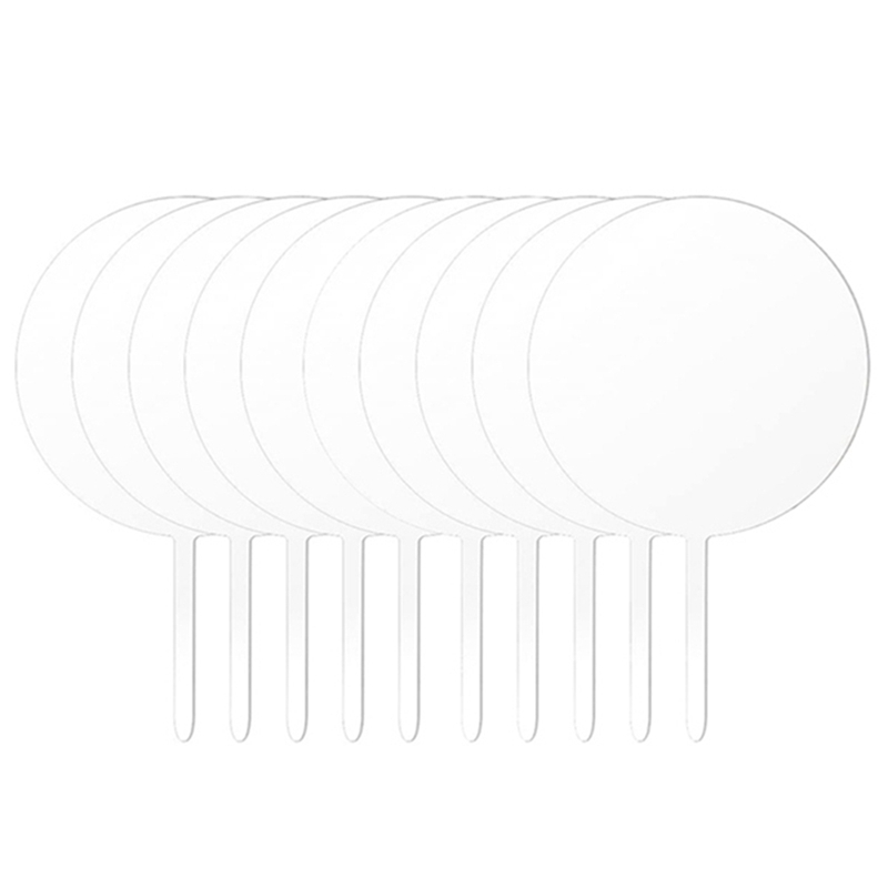Acrylic Cake Topper Round Cupcake Topper Blank Cake Topper Stick,DIY