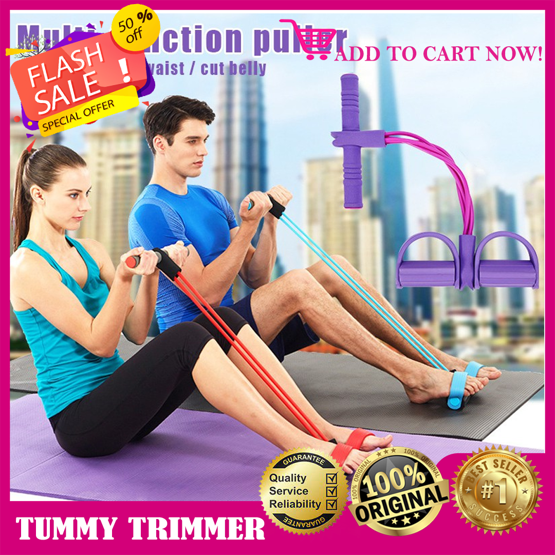 Tummy Trimmer - Foot Pedal Resistance Band Elastic Sit-up Pull
