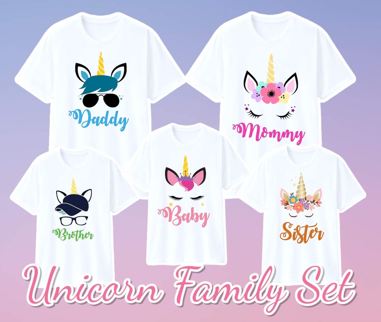 unicorn family t shirt