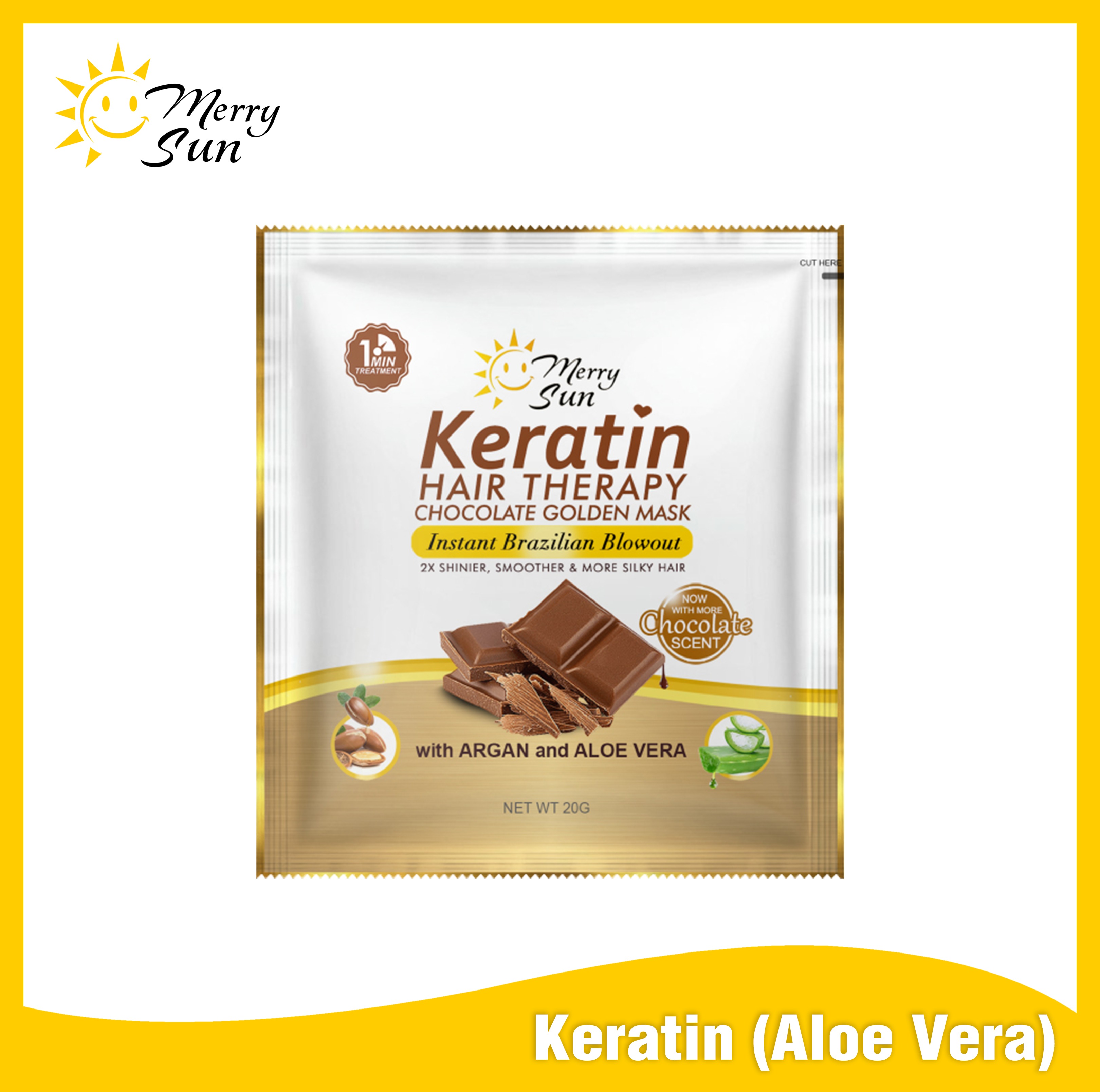 Merry Sun Chocolate Keratin Hair Treatment 20 ml, Instant Brazilian