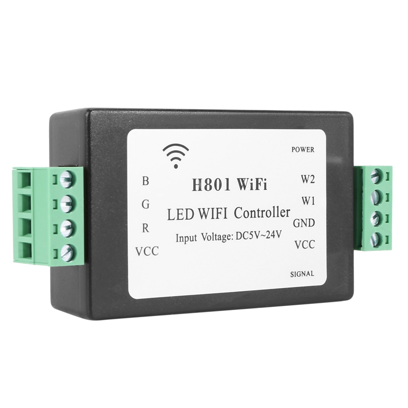 H801 RGBW LED WIFI Controller LED RGB Controller DC5-24V Input for 5050 2835 3528 SMD LED Strip Light Tape Ribbon