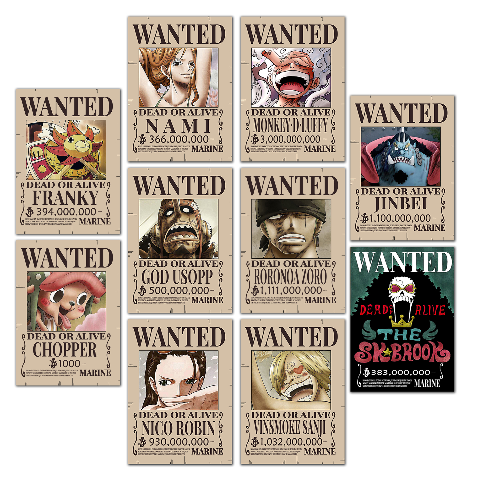 ONE PIECE WANTED POSTERS SET HD QUALITY | Lazada PH