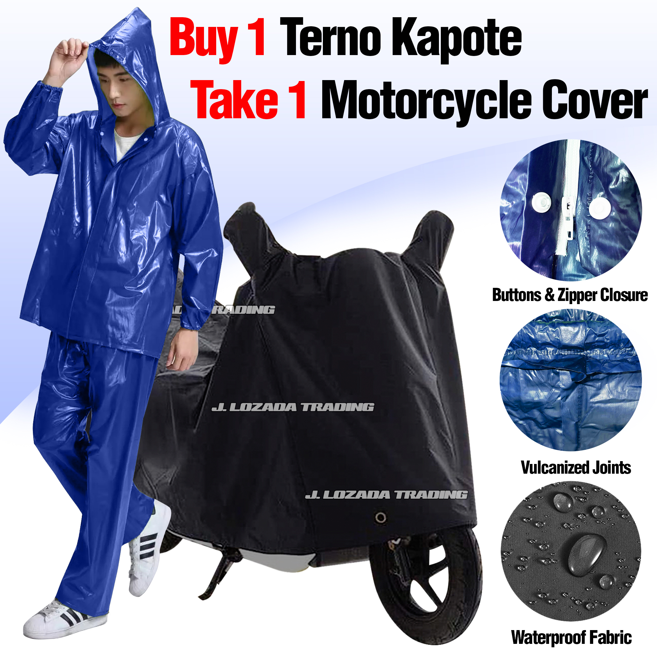 HIGH QUALITY RAINCOAT WITH MOTORCYCLE COVER, KAPOTE TERNO JACKET AND ...