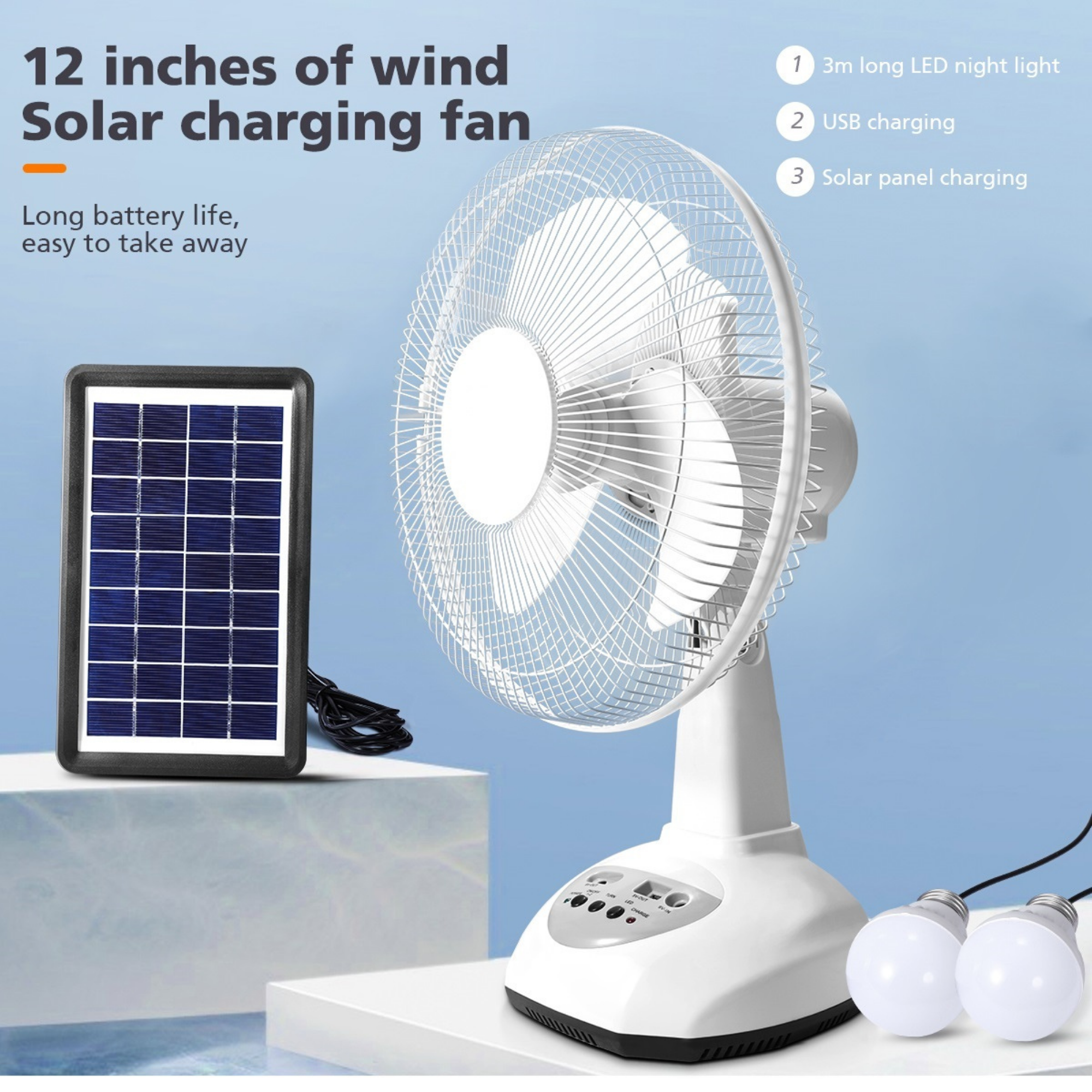 2 fan 2 light solar panel