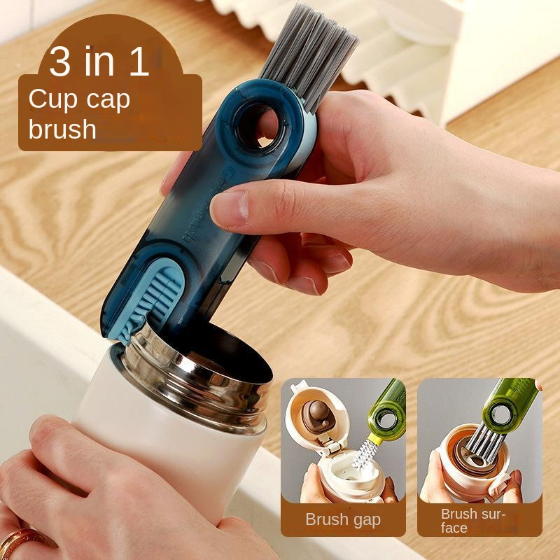 3 in 1 Multi-Functional Crevice Brush Cleaner, Bottle Cup Lid Detail Brush,  Water Bottle Cleaning Brush for Coffee Mug, Glassware, Kettles, Straw Cleaning  Brush 