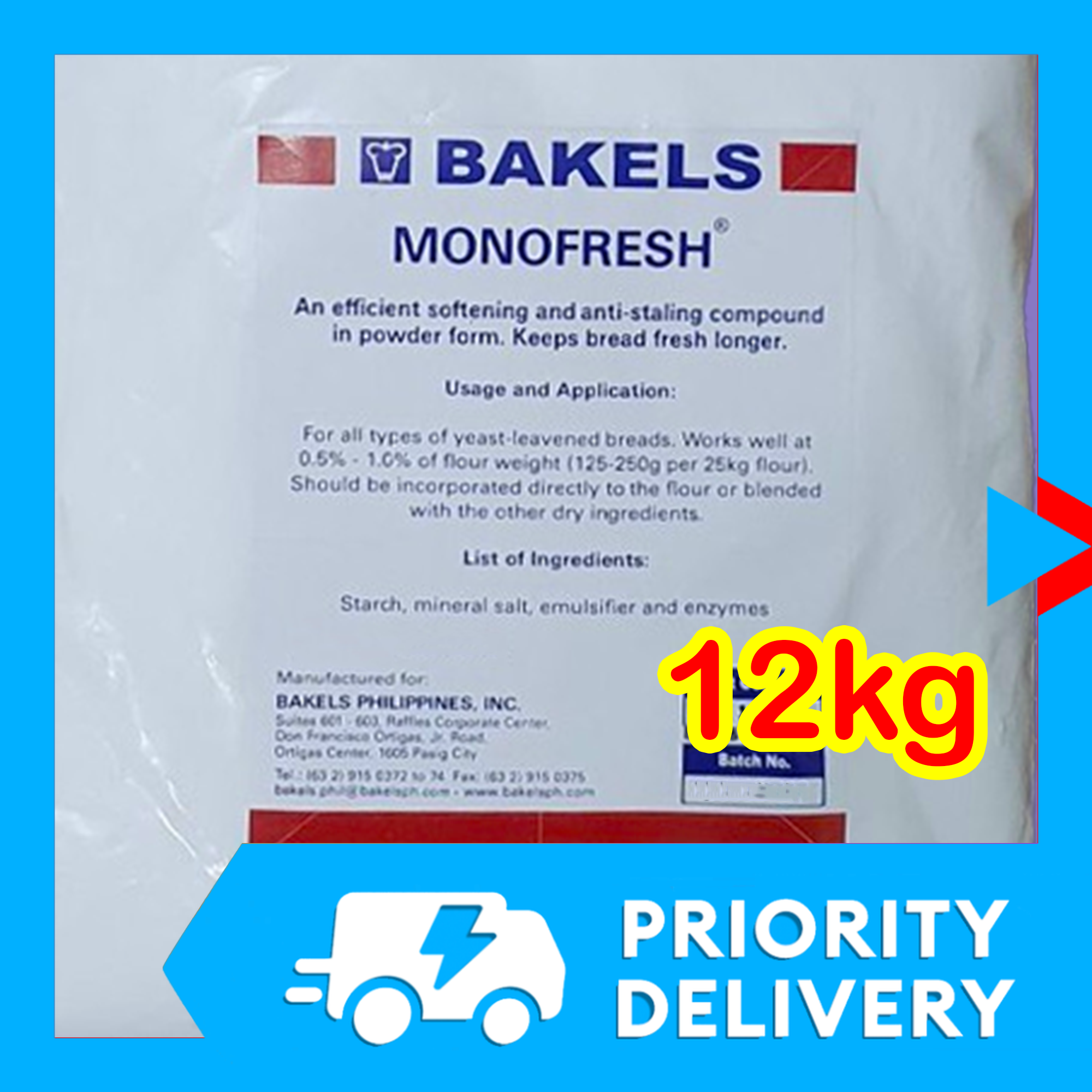 12kg Bakels MONOFRESH Bread Improver Softening and AntiStaling Keeps