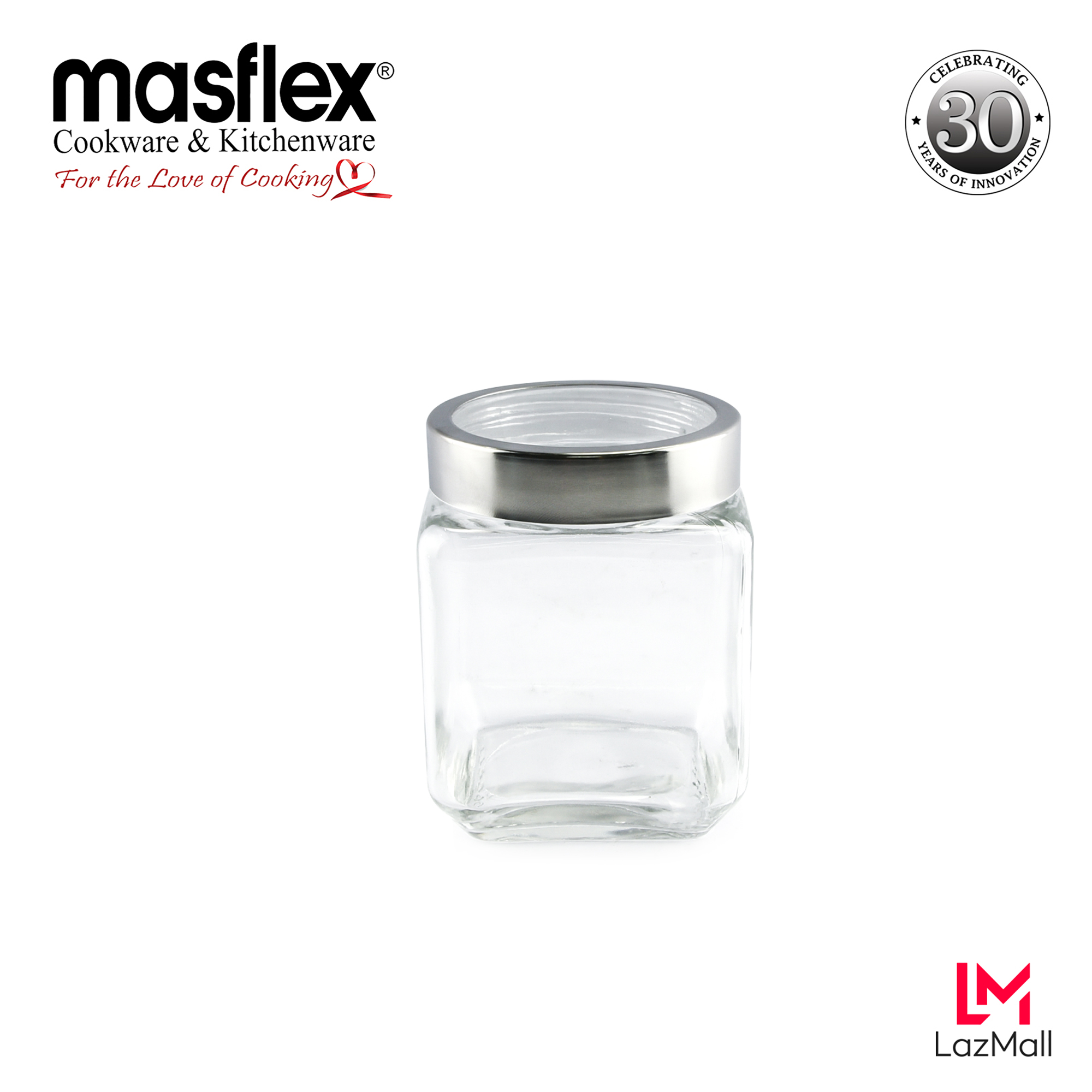 Masflex 1000 Ml Medium Glass Jar With Lid L 11 5 Cm X W 11 5 Cm X H 15 Cm Made Of Durable High Quality Pure Glass Lazada Ph