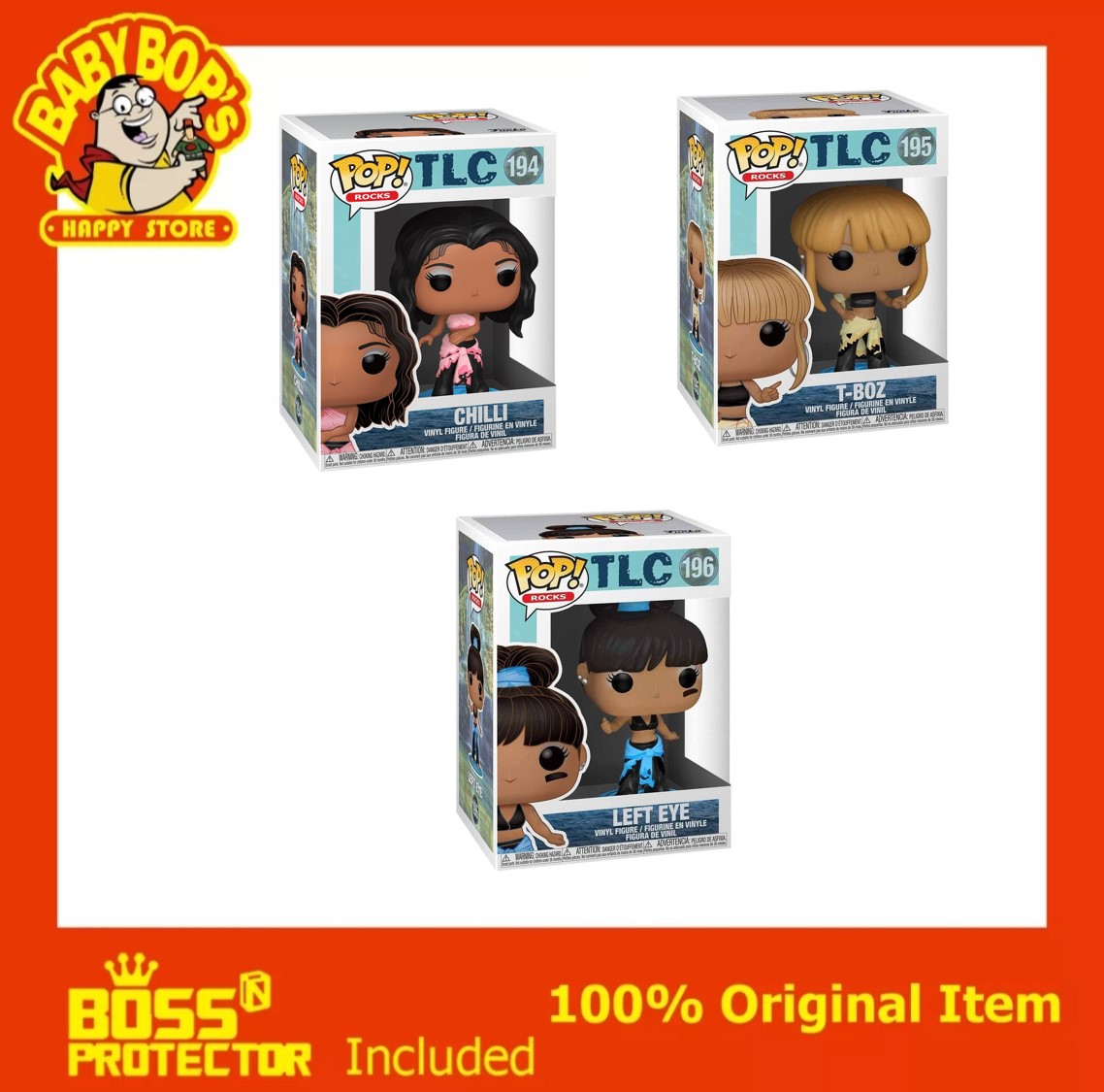 Funko Pop! Music Tlc Bundle Set Of 3 Left-eye, Chilli, And T-boz 