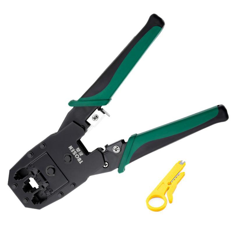TUOSEN High Carbon Steel Mesh Pliers Three Network Cable Crimping Tools Network Crimping Pliers 4P/6P/8P Manual Crimping Pliers
