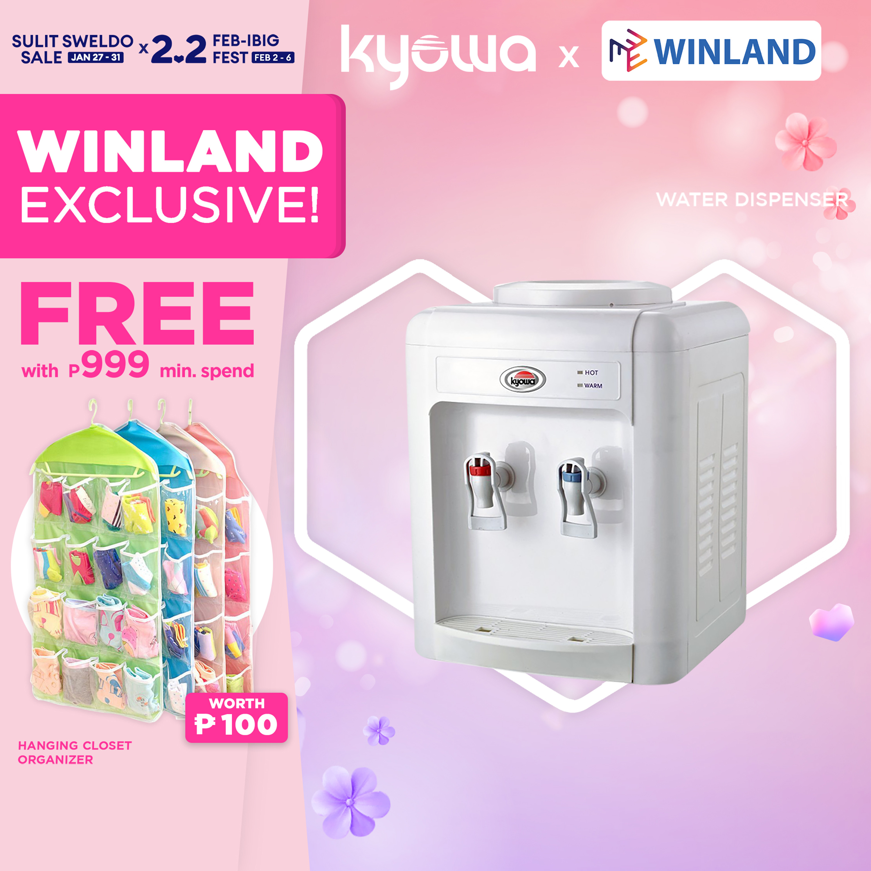 KYOWA by Winland Hot and Normal Table Top Water Dispenser KW1501