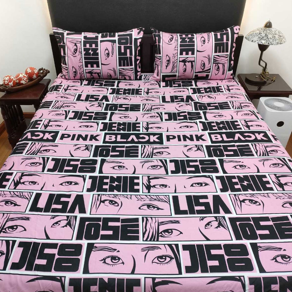 Home Heaven bedsheet 3 in 1 set on sale Blackpink Merchandise (1pc Bedsheet + 2pcs Pillowcase