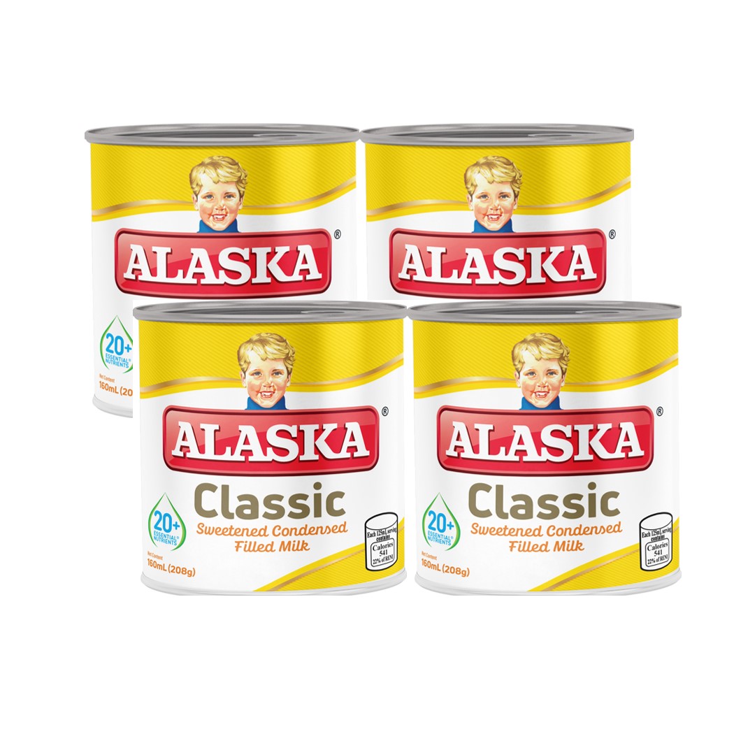 Alaska Classic Sweetened Condensed Filled Milk 160ml Pack of 4