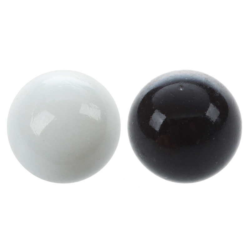 20 Pcs Marbles 16มม.แก้วหินอ่อน Knicker ลูกแก้วตกแต่งสีนักเก็ตของเล่นสีขาว + สีดำชุด