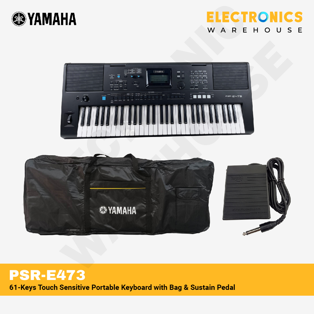 Yamaha PSR-E473 61-Keys Touch-Sensitive Portable Keyboard With X-type ...