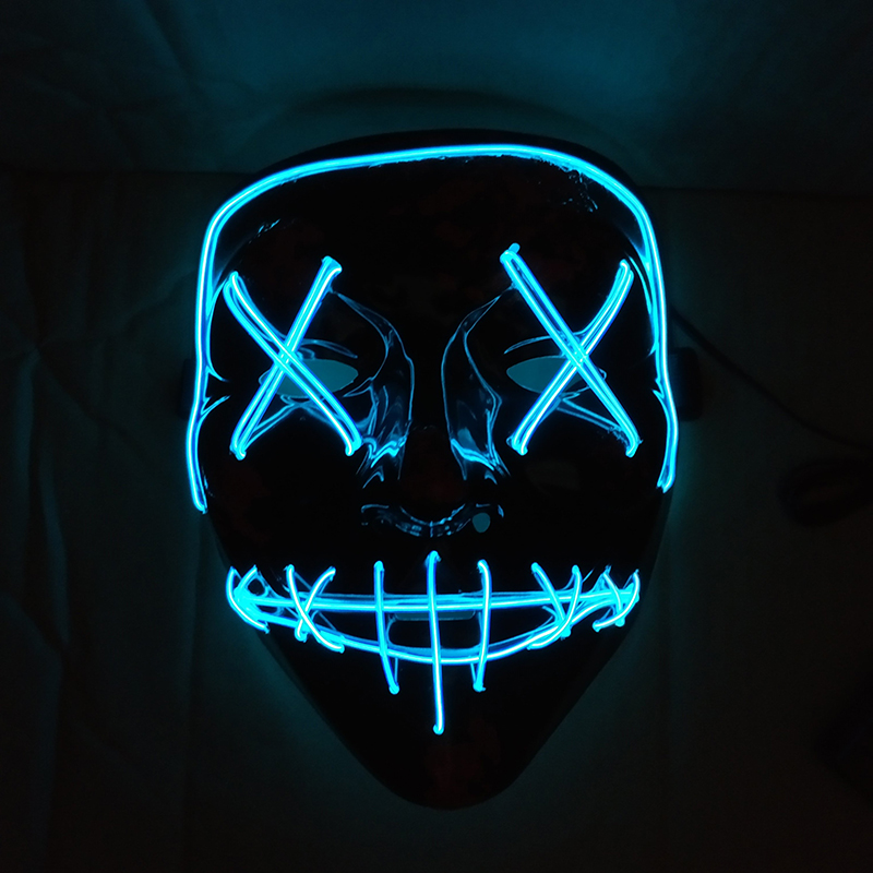 WXGR Sissi Neon Stitches Mask LED Wire Light Up Costume Party Purge ...