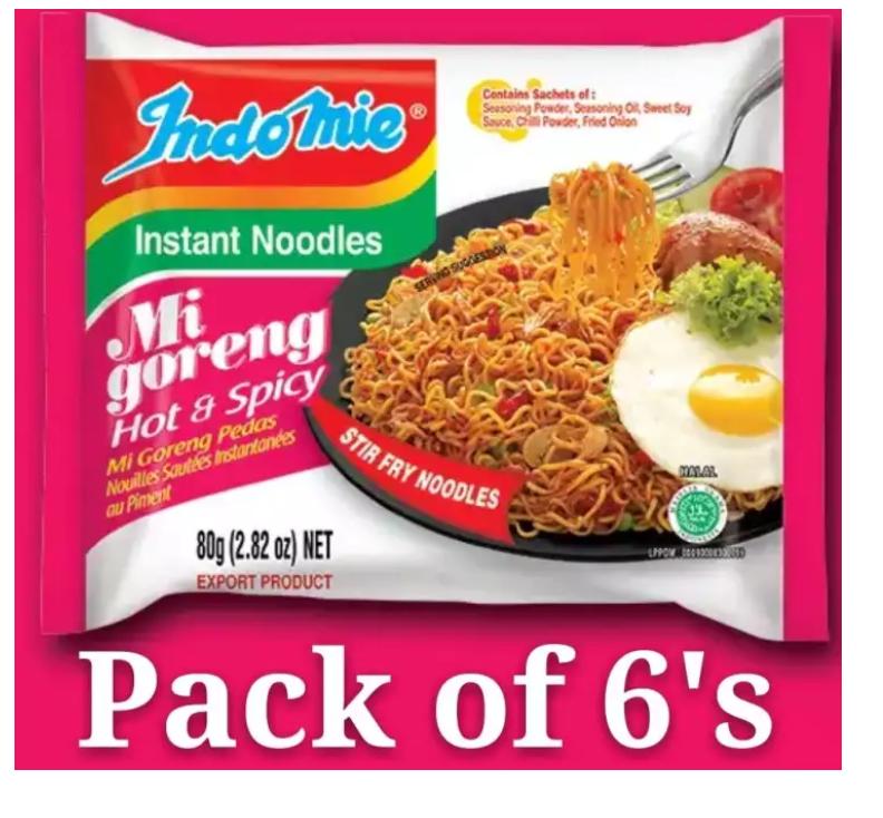 Indomie Mi Goreng Hot & Spicy Dry Noodles 80g/pack 6packs review and price