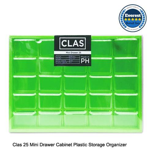 Clas 25 Mini Drawer Cabinet Plastic Storage Organizer (White/Black/Blue ...